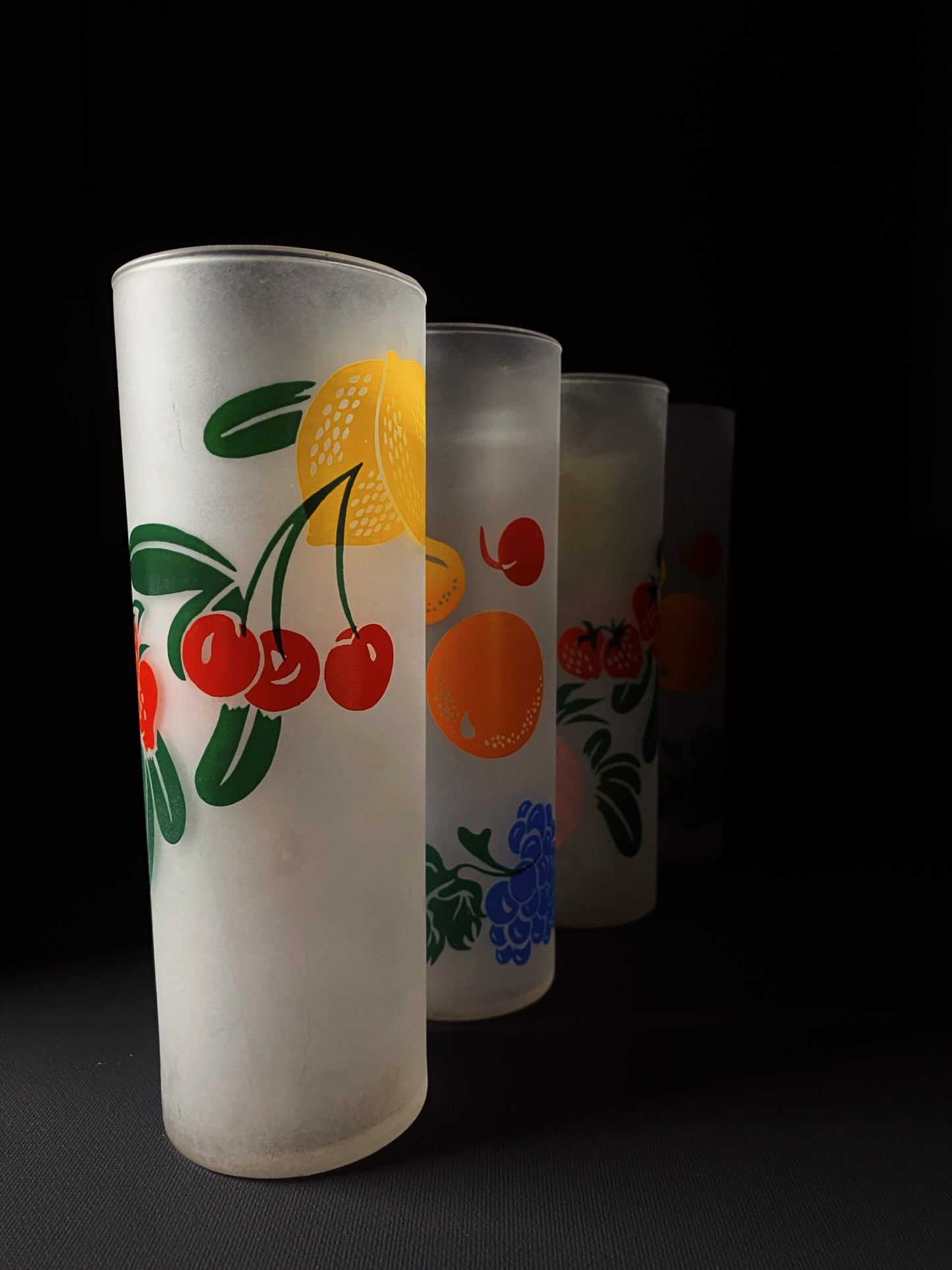 Vintage Zombie Fruit High Ball Glasses (4)